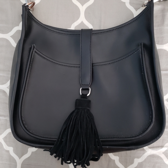 *Co-Lab Leather Crossbody Saddlebag With Tassel Accent - Picture 2 of 8